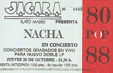entrada Jacara Nacha Pop 80/88